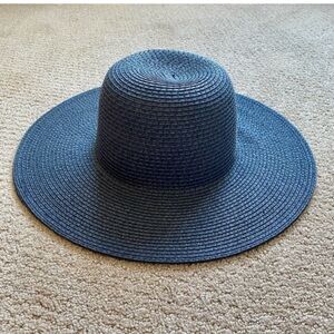Urban Outfitters Navy Blue Wide Brim straw Hat